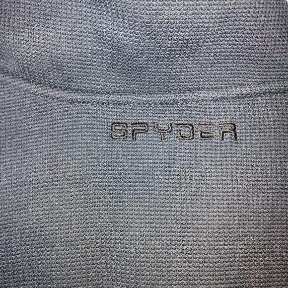 Spyder Men's Knit Jacket Large Full Zip Bandit Stryke Fleece Lined Blue Gray - Picture 5 of 6